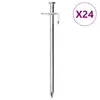 Image de vidaXL Piquets de tente 24 pcs 19,5 cm 8 mm acier galvanisé