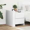 Image de vidaXL Table de chevet blanc 45x50x50 cm bois d’ingénierie