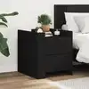 Image de vidaXL Table de chevet noir 45x50x50 cm bois d’ingénierie