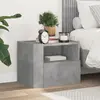 Image de vidaXL Table de chevet murale gris béton 45x30x35 cm