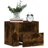 Image de vidaXL Table de chevet murale chêne fumé 45x30x35 cm