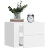 Image de vidaXL Table de chevet murale blanc 45x30x35 cm