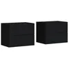 Image de vidaXL Tables de chevet murales 2 pcs noir 45x30x35 cm