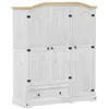 Image de vidaXL Garde-robe Corona blanc 151,5x52x186 cm bois de pin massif, armoire de rangement, organisateur de garde-robe, armoire, placard