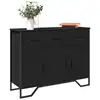 Image de vidaXL Buffet noir 97x32,5x74,5 cm bois d’ingénierie