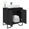 Image de vidaXL Armoire lavabo de salle de bain noir 60x35x60 cm