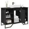 Image de vidaXL Armoire lavabo de salle de bain noir 91x35x60 cm