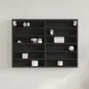 Image de vidaXL Armoire à vitrine noir 80x8,5x58 cm bois d'ingénierie