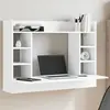 Image de vidaXL Bureau mural blanc 105x48x75 cm bois d'ingénierie