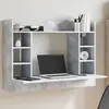 Image de vidaXL Bureau mural gris béton 105x48x75 cm bois d'ingénierie