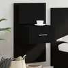Image de vidaXL Table de chevet murale avec lumières LED noir
