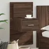 Image de vidaXL Table de chevet murale avec lumières LED chêne marron