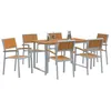 Image de vidaXL Ensemble de salle à manger pour jardin 7 pc Gris
