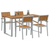 Image de vidaXL Ensemble de salle à manger pour jardin 5 pc Gris