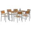 Image de vidaXL Ensemble de salle à manger pour jardin 7 pc Gris