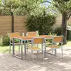 Image de vidaXL Ensemble de salle à manger pour jardin 5 pc Gris