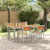 Image de vidaXL Ensemble de salle à manger pour jardin 5 pcs Gris