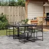 Image de vidaXL Ensemble à manger de jardin coussins 5pcs noir résine tressée