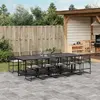 Image de vidaXL Ensemble à manger de jardin 11 pcs coussins noir résine tressée
