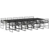 Image de vidaXL Ensemble à manger de jardin 13 pcs coussins noir résine tressée, ensemble à manger d'extérieur, meuble à manger de jardin, table et chaises de jardin