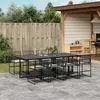 Image de vidaXL Ensemble à manger de jardin 9pcs coussins noir résine tressée