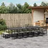 Image de vidaXL Ensemble à manger de jardin 17 pcs coussins noir résine tressée