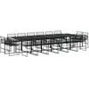 Image de vidaXL Ensemble à manger de jardin 17 pcs noir résine tressée