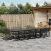 Image de vidaXL Ensemble à manger de jardin 17 pcs noir résine tressée