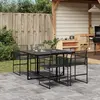 Image de vidaXL Ensemble à manger de jardin 5 pcs Noir Résine tressée