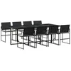 Image de vidaXL Ensemble à manger de jardin 9pcs coussins noir résine tressée