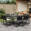 Image de vidaXL Ensemble à manger de jardin 9pcs coussins noir résine tressée