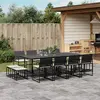 Image de vidaXL Ensemble à manger de jardin 13 pcs coussins noir résine tressée