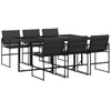 Image de vidaXL Ensemble à manger de jardin 7 pcs avec coussins noir textilène