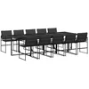 Image de vidaXL Ensemble à manger de jardin avec coussins 11 pcs noir textilène