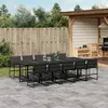 Image de vidaXL Ensemble à manger de jardin avec coussins 11 pcs noir textilène