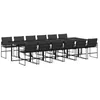 Image de vidaXL Ensemble à manger de jardin avec coussins 13 pcs noir textilène