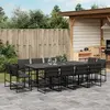 Image de vidaXL Ensemble à manger de jardin avec coussins 13 pcs noir textilène