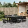 Image de vidaXL Ensemble à manger de jardin avec coussins 13 pcs noir textilène