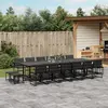 Image de vidaXL Ensemble à manger de jardin avec coussins 17 pcs noir textilène
