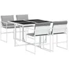 Image de vidaXL Ensemble à manger de jardin avec coussins 5 pcs blanc textilène