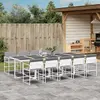 Image de vidaXL Ensemble à manger de jardin avec coussins 11pcs blanc textilène