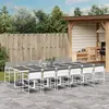 Image de vidaXL Ensemble à manger de jardin avec coussins 13pcs blanc textilène