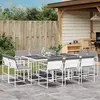 Image de vidaXL Ensemble à manger de jardin avec coussins 11pcs blanc textilène