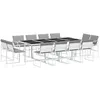 Image de vidaXL Ensemble à manger de jardin avec coussins 13pcs blanc textilène
