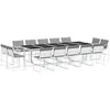 Image de vidaXL Ensemble à manger de jardin avec coussins 15pcs blanc textilène