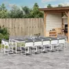 Image de vidaXL Ensemble à manger de jardin avec coussins 15pcs blanc textilène