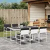 Image de vidaXL Ensemble à manger de jardin avec coussins 7 pcs blanc textilène