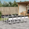 Image de vidaXL Ensemble à manger de jardin avec coussins 11pcs blanc textilène