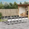 Image de vidaXL Ensemble à manger de jardin avec coussins 13pcs blanc textilène