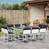 Image de vidaXL Ensemble à manger de jardin avec coussins 11pcs blanc textilène